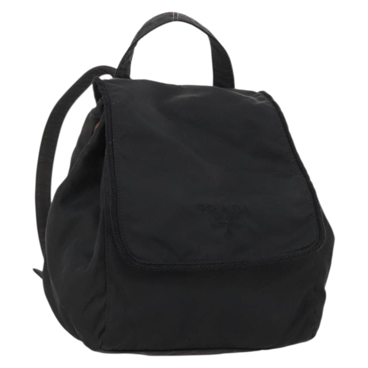 PRADA Backpack Nylon Black Gold Auth 172266 display picture 2
