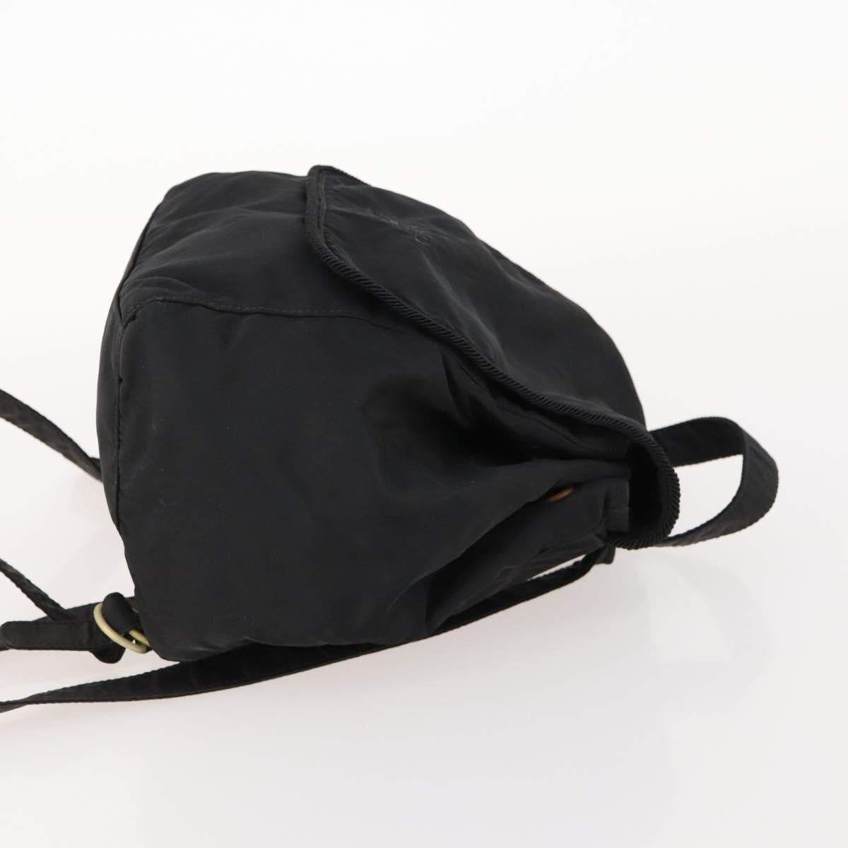 PRADA Backpack Nylon Black Gold Auth 172266