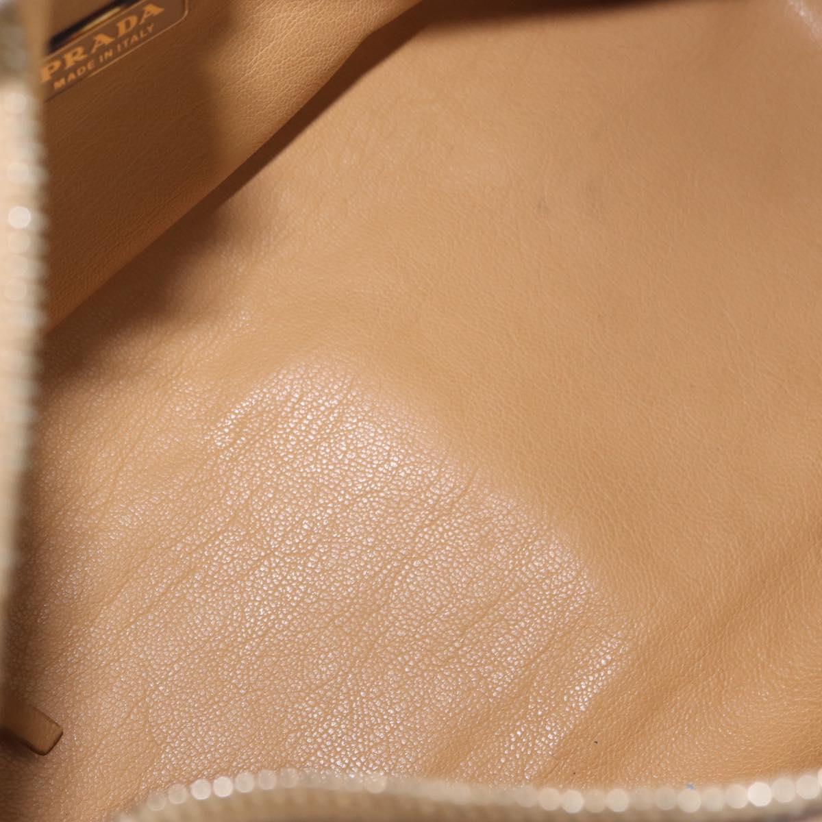 PRADA Shoulder Bag Leather Brown Gold Auth 172272
