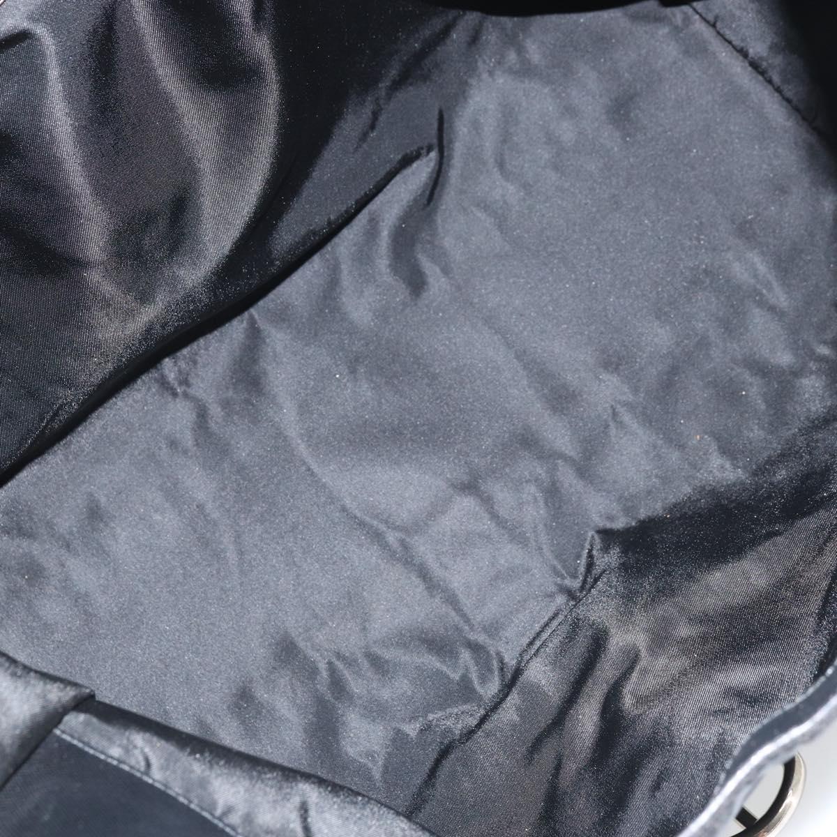 PRADA Tote Bag Nylon Black Silver Auth 172273A