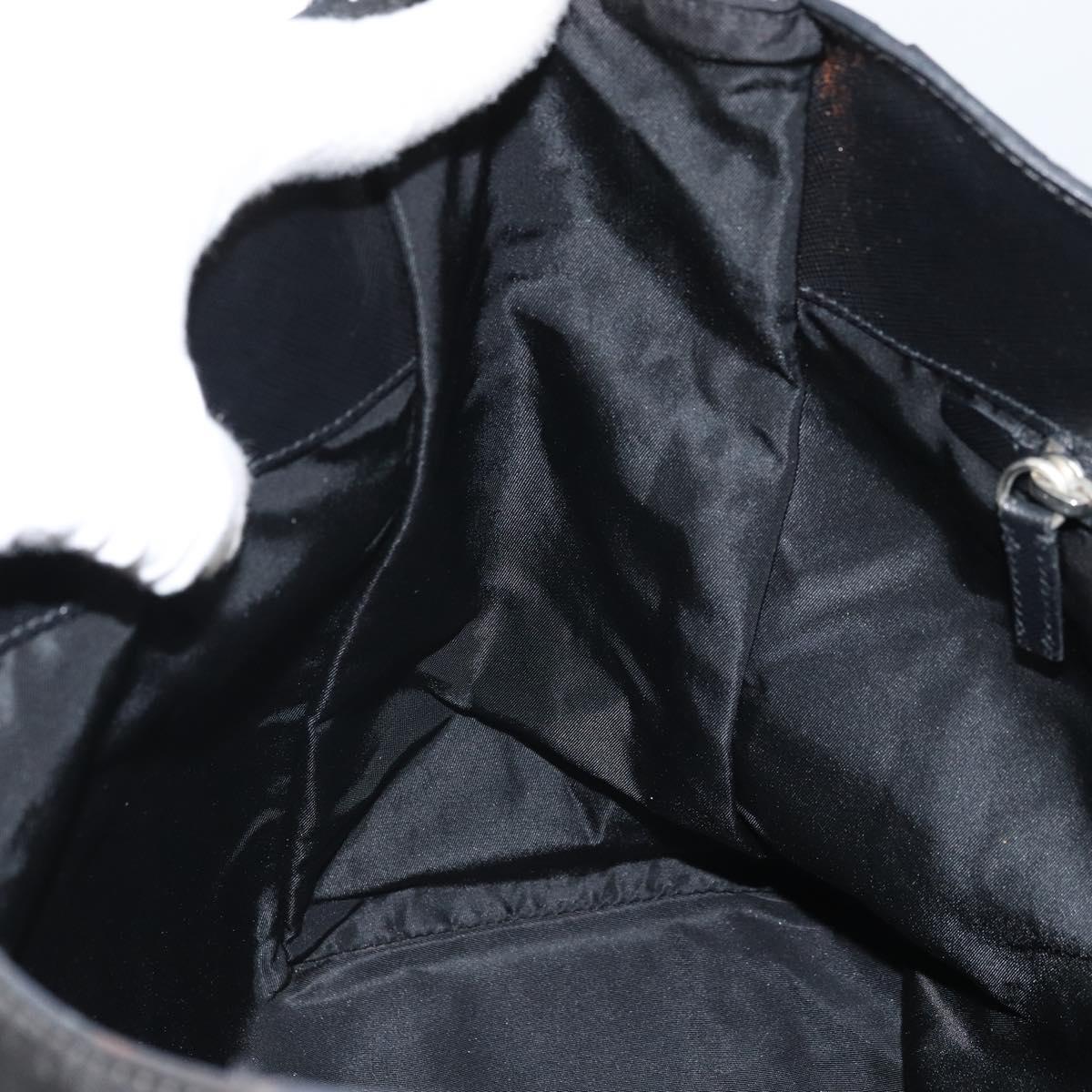 PRADA Tote Bag Nylon Black Silver Auth 172273A