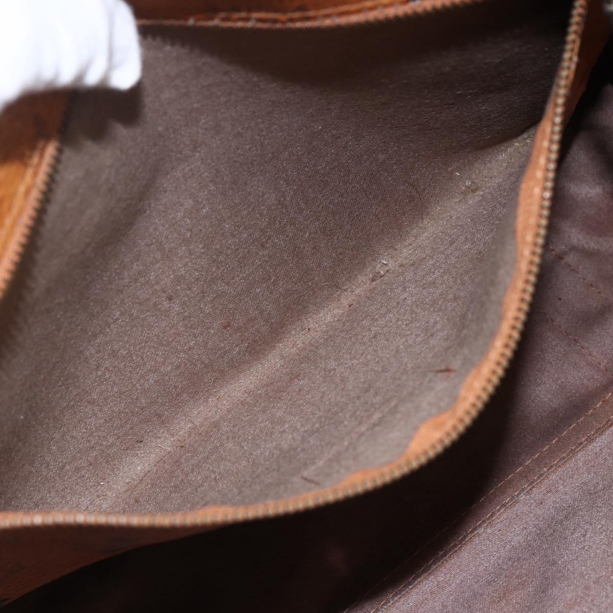 MCM Logogram Vicetos Tote Bag PVC Brown Gold Auth 172275