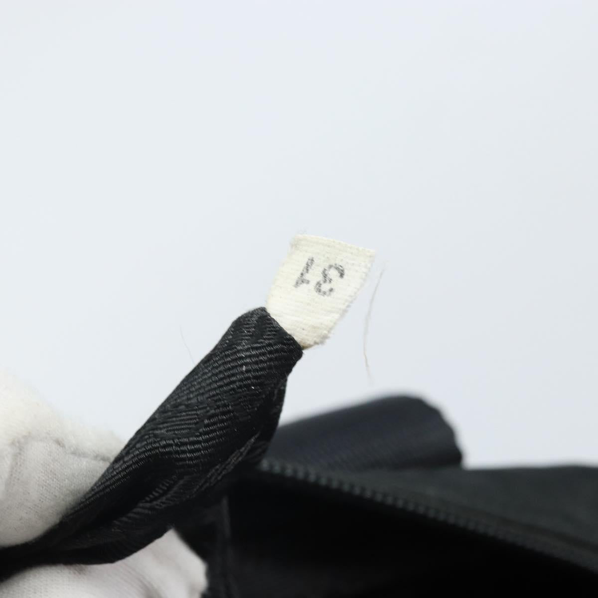 PRADA Hand Bag Nylon Black Silver Auth 172278A