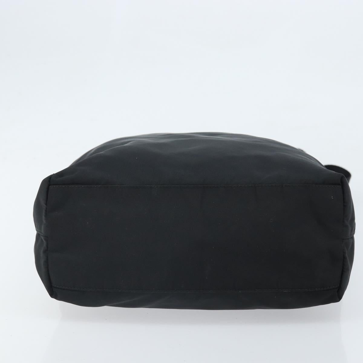 PRADA Hand Bag Nylon Black Silver Auth 172278A