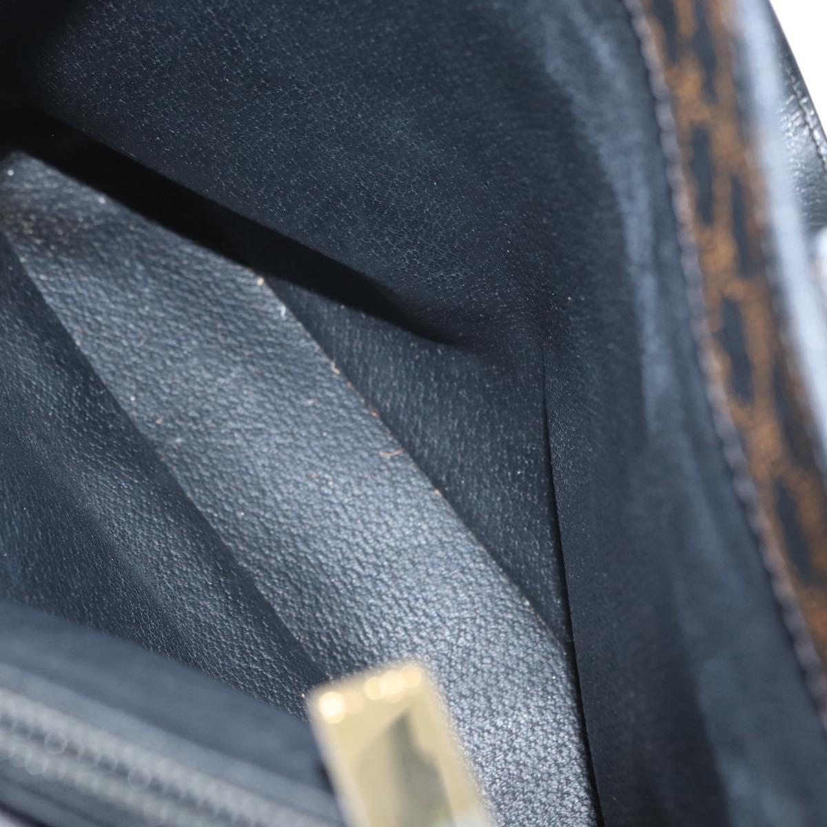 CELINE Macadam Canvas Tote Bag PVC Leather Black Gold Auth 172280