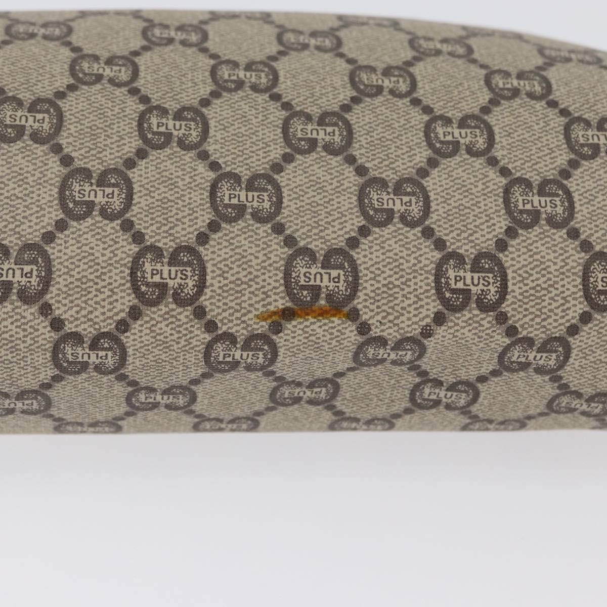 GUCCI GG Plus Supreme Clutch Bag PVC Beige Gold Auth 172282