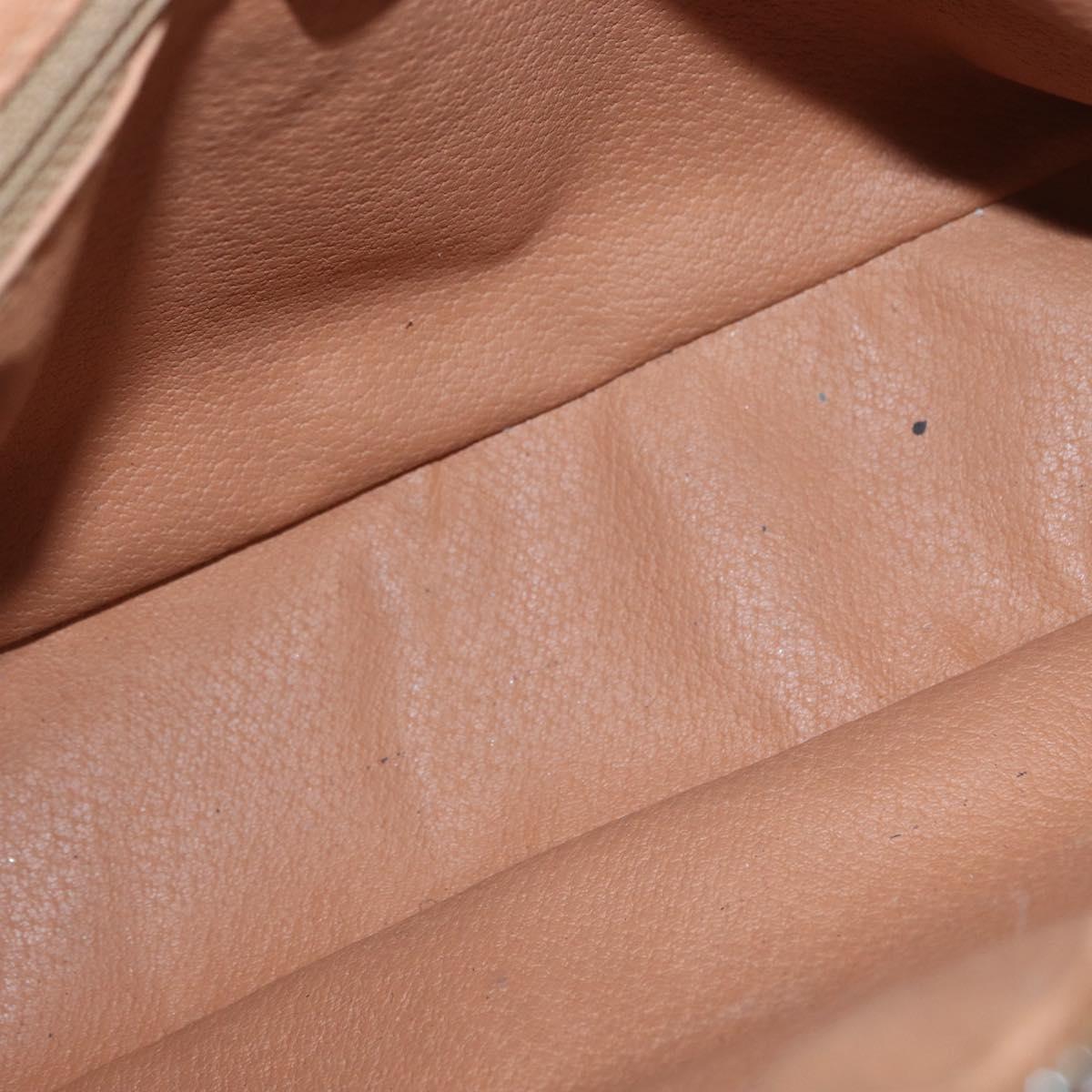 CELINE Macadam Canvas Shoulder Bag PVC Leather Brown Gold Auth 172285