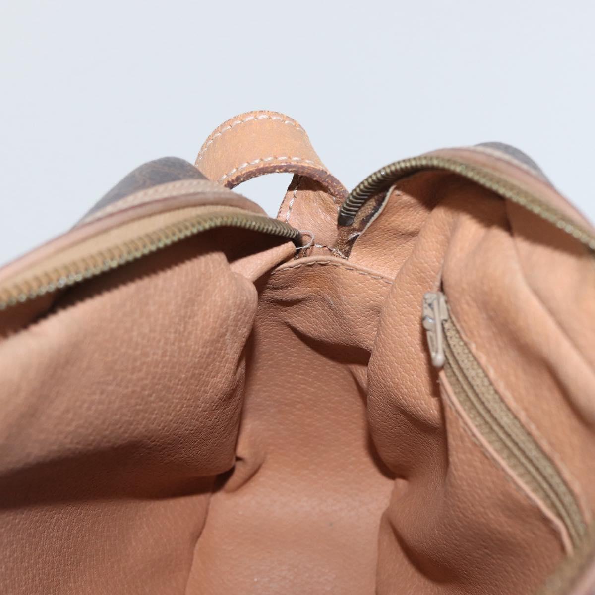 CELINE Macadam Canvas Shoulder Bag PVC Leather Brown Gold Auth 172285