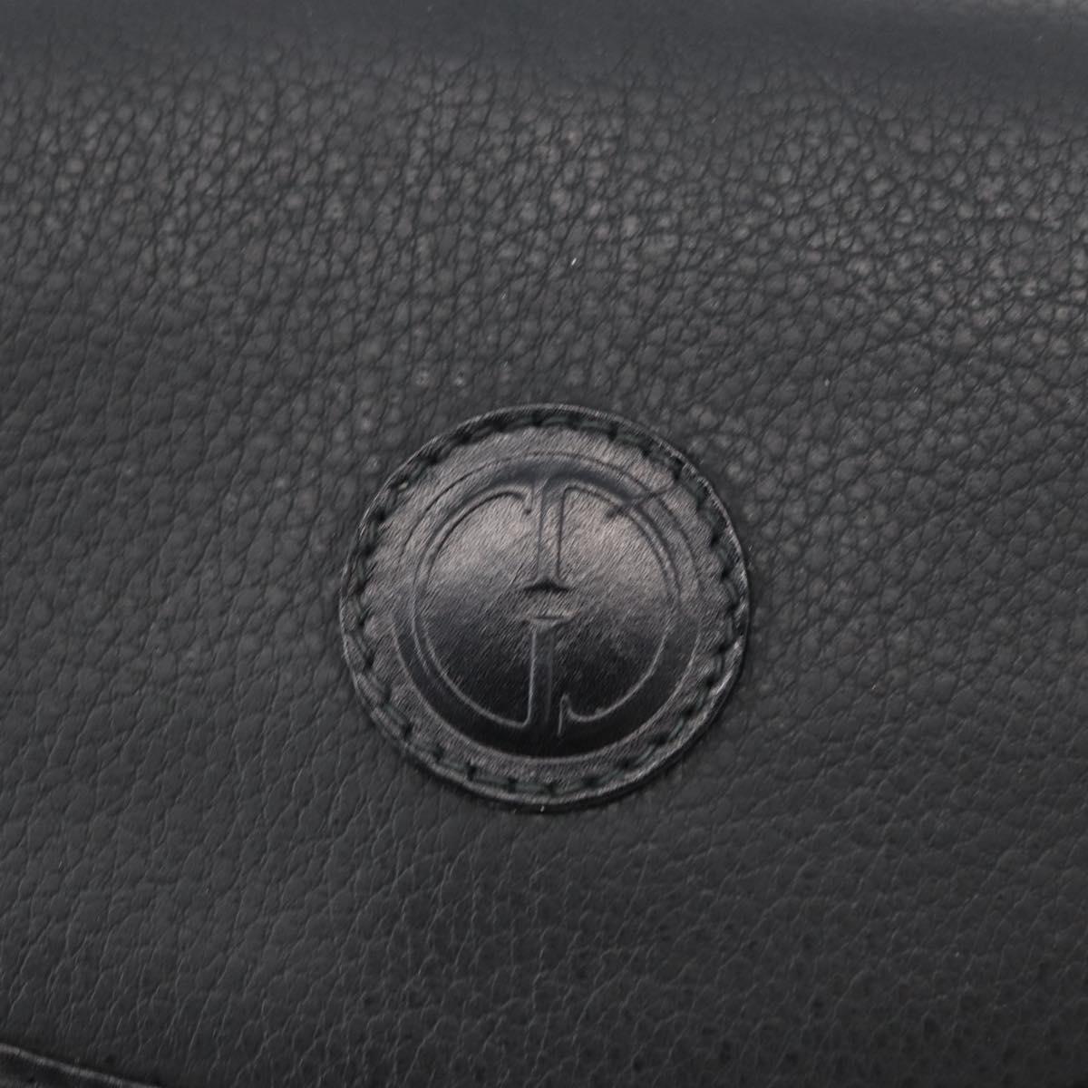 GUCCI Shoulder Bag Leather Gold Black 007 14 0074 Auth 172286