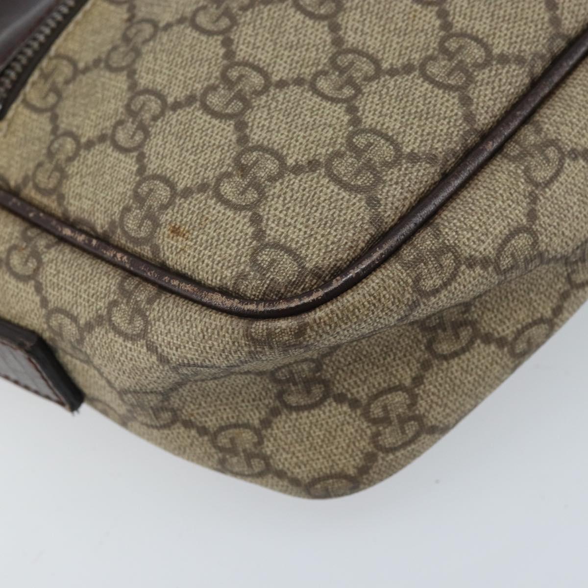 GUCCI GG Supreme Shoulder Bag PVC Beige Silver 114291 Auth 172289