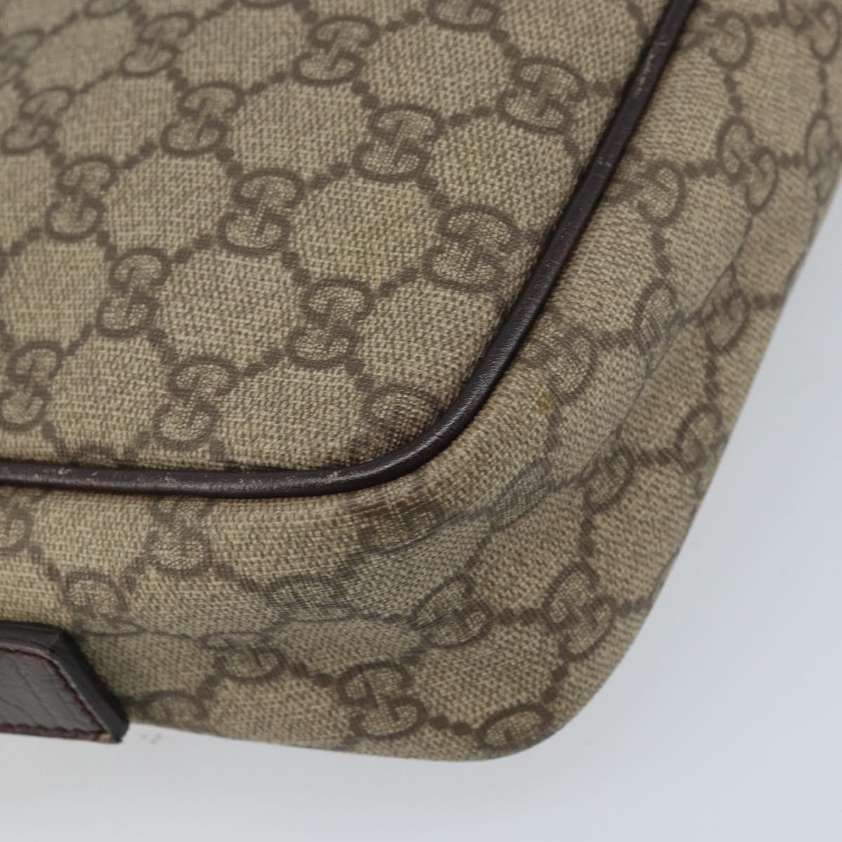 GUCCI GG Supreme Shoulder Bag PVC Beige Silver 114291 Auth 172289