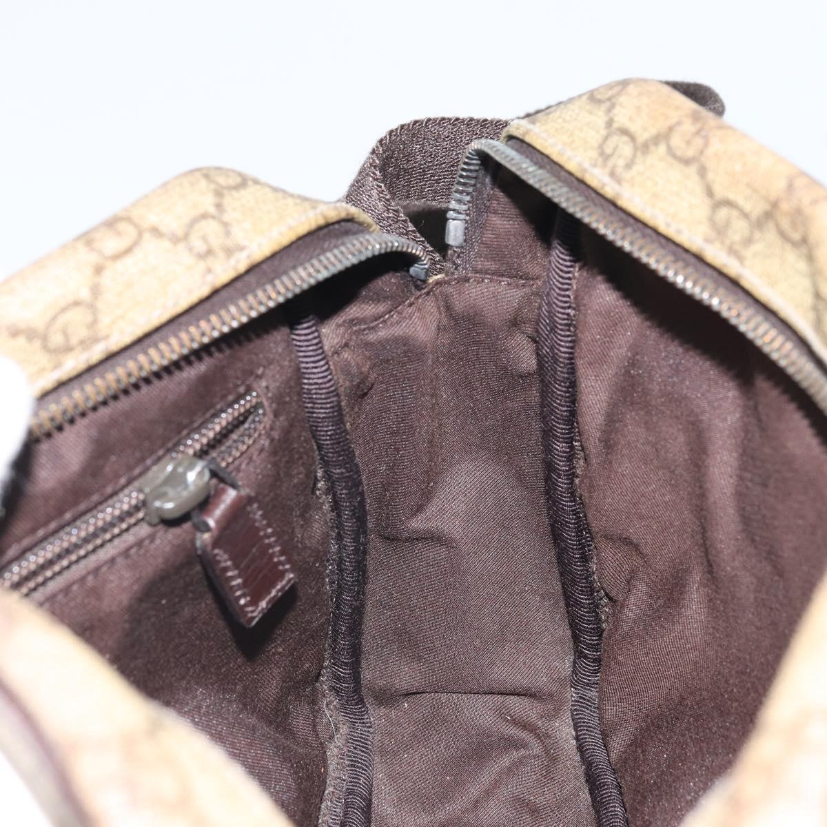 GUCCI GG Supreme Shoulder Bag PVC Beige Silver 114291 Auth 172289