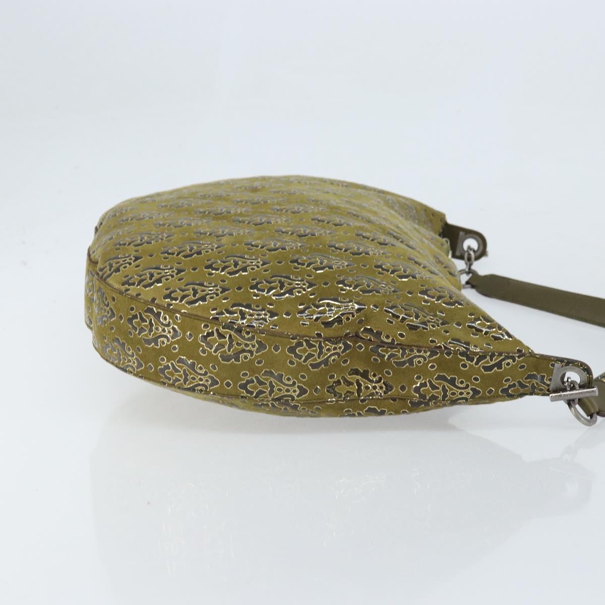 Salvatore Ferragamo Shoulder Bag Suede Khaki Auth 172292