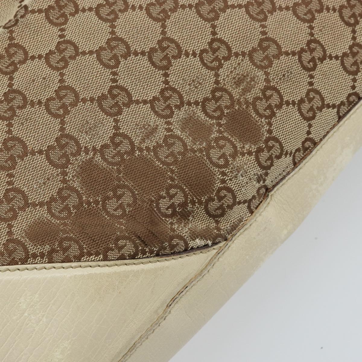 GUCCI GG Canvas Hand Bag Beige Gold 07198 Auth 172295
