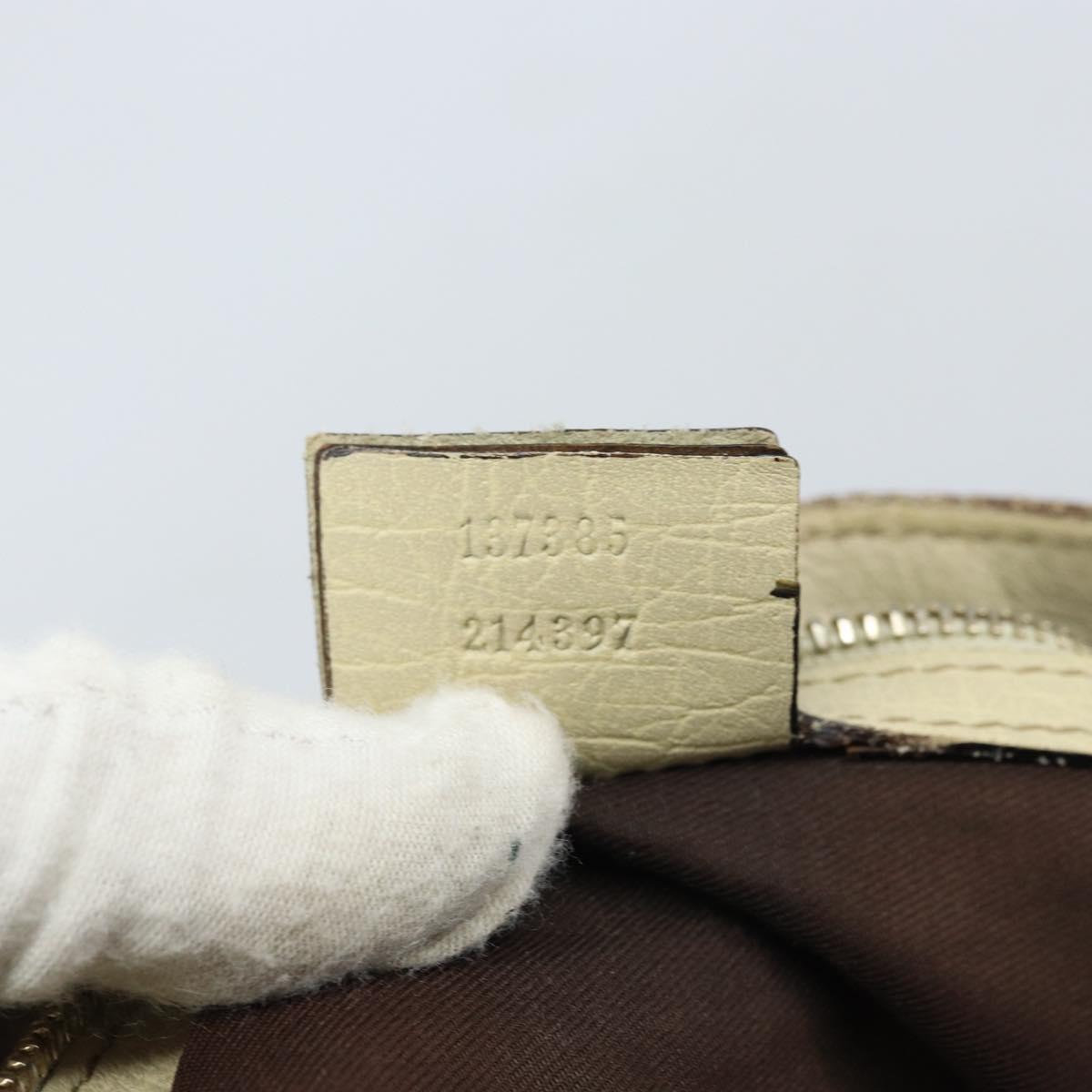 GUCCI GG Canvas Hand Bag Beige Gold 07198 Auth 172295