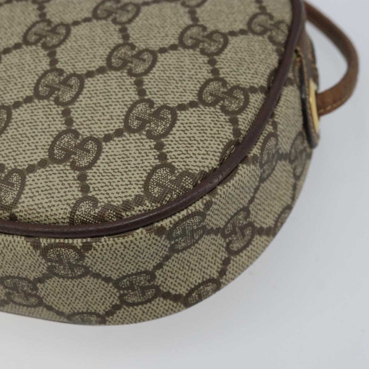 GUCCI GG Supreme Web Sherry Line Bag PVC Beige 007 58 6112 4023 Auth 172298