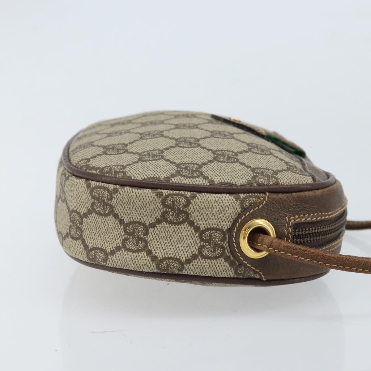 GUCCI GG Supreme Web Sherry Line Bag PVC Beige 007 58 6112 4023 Auth 172298