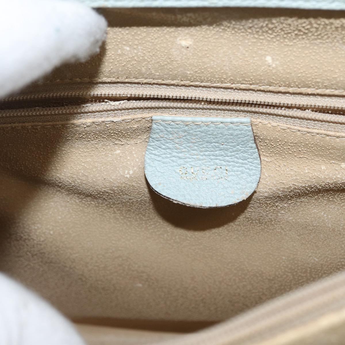 GUCCI Bamboo Tote Bag Suede Light Blue Gold 002 1186 0260 Auth 172301