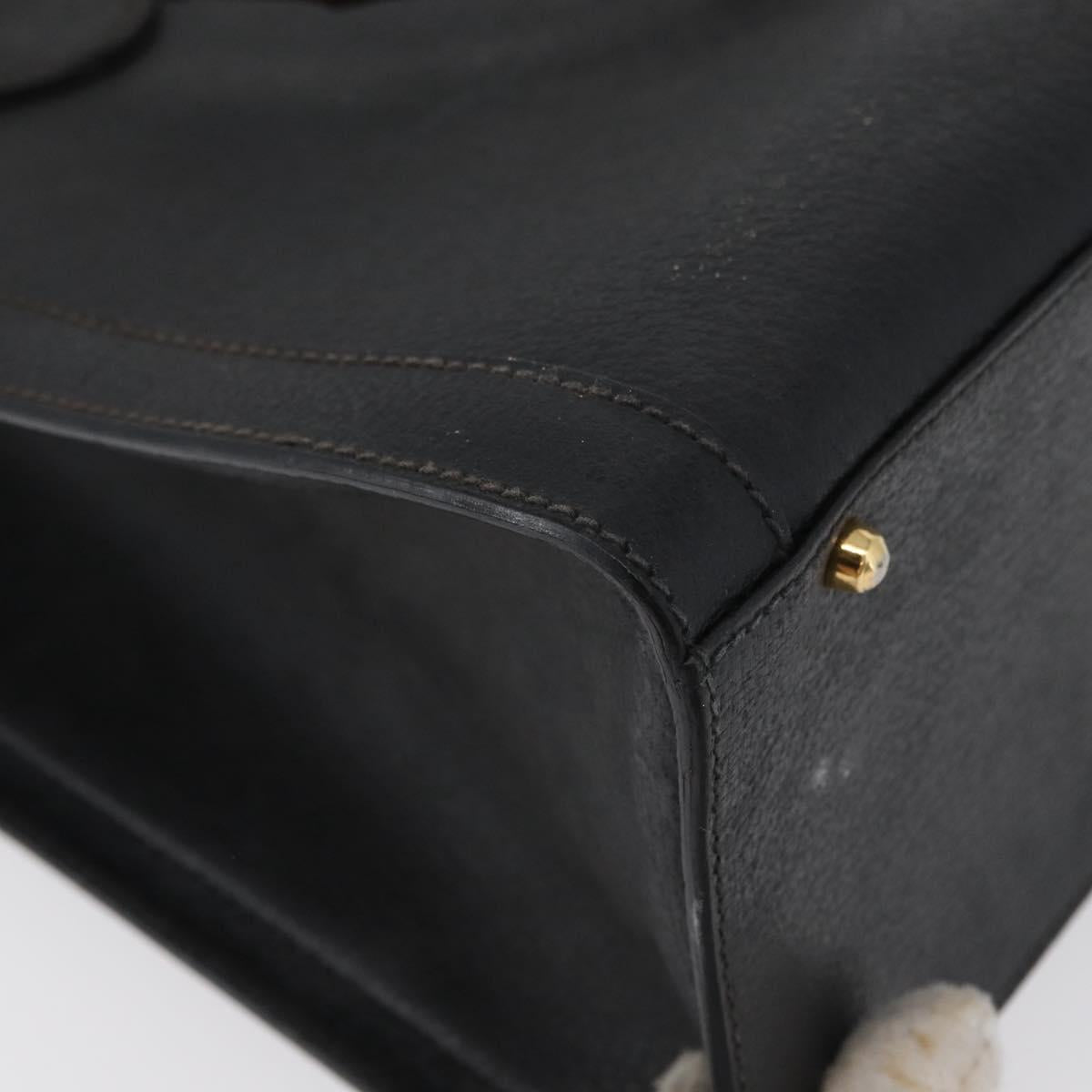 GUCCI Bamboo Tote Bag Leather Black Gold 002 0260 2615 Auth 172302