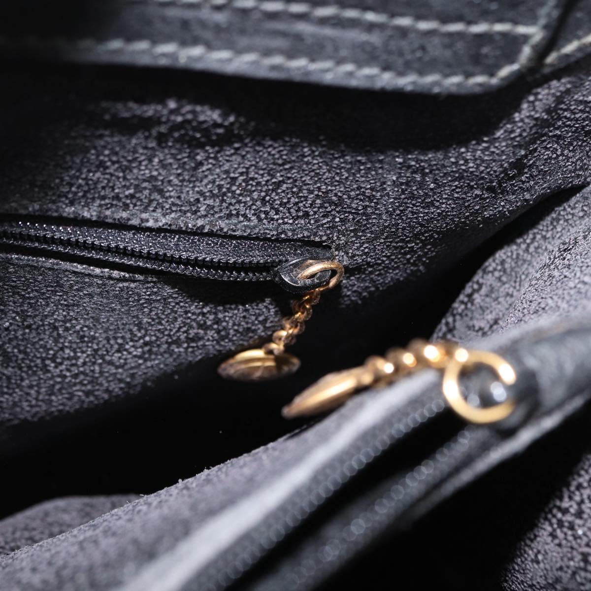 GUCCI Bamboo Tote Bag Leather Black Gold 002 0260 2615 Auth 172302