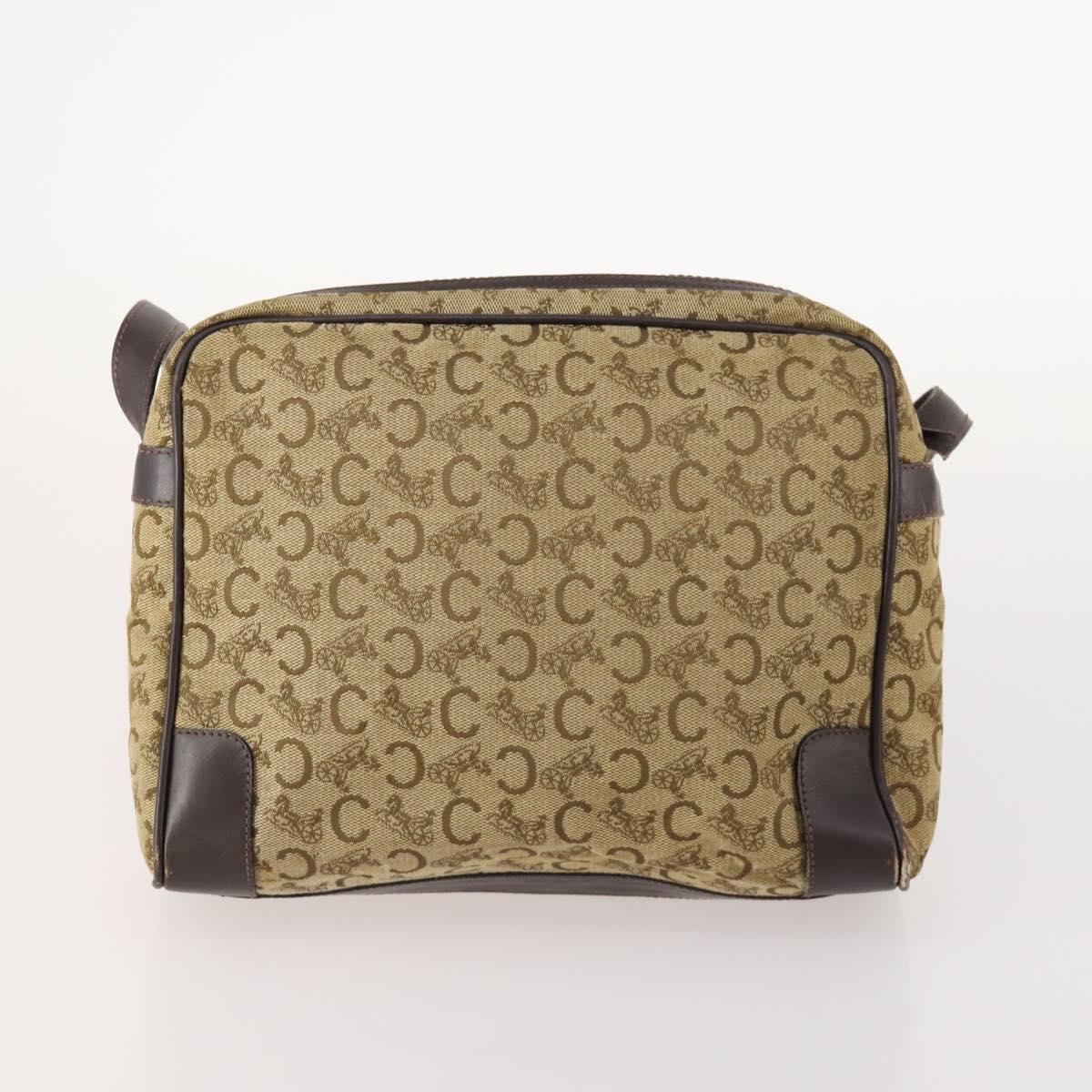 CELINE Macadam Canvas C Sulky Shoulder Bag PVC 2 Set Brown Beige Auth 172314