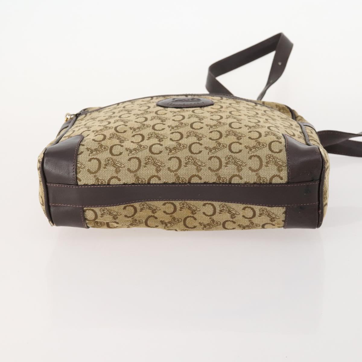 CELINE Macadam Canvas C Sulky Shoulder Bag PVC 2 Set Brown Beige Auth 172314