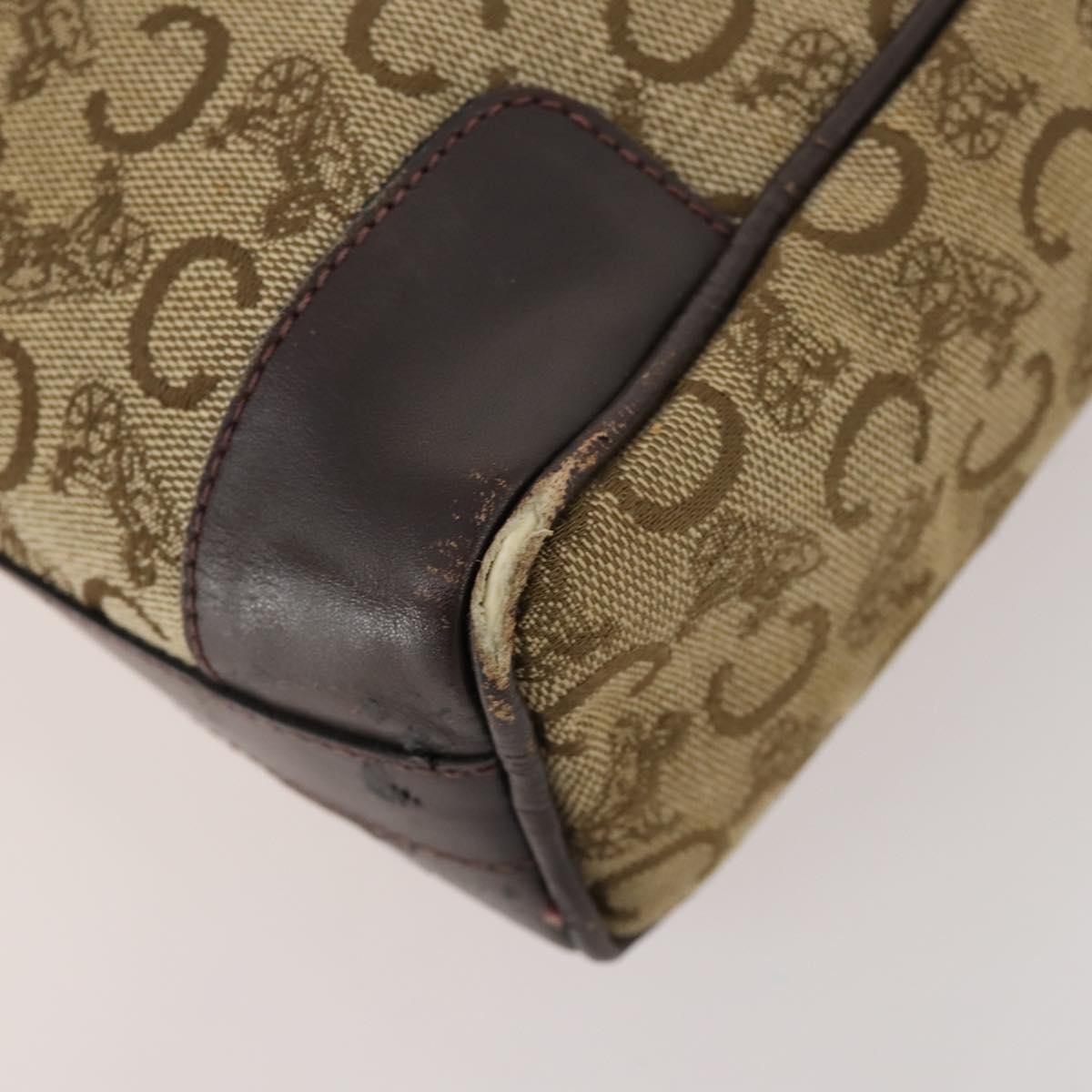 CELINE Macadam Canvas C Sulky Shoulder Bag PVC 2 Set Brown Beige Auth 172314