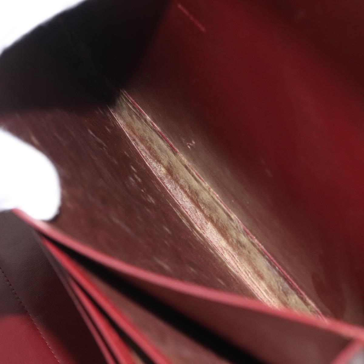 CARTIER Trunk case Must Line Trunk Leather Bordeaux Gold Auth 172317