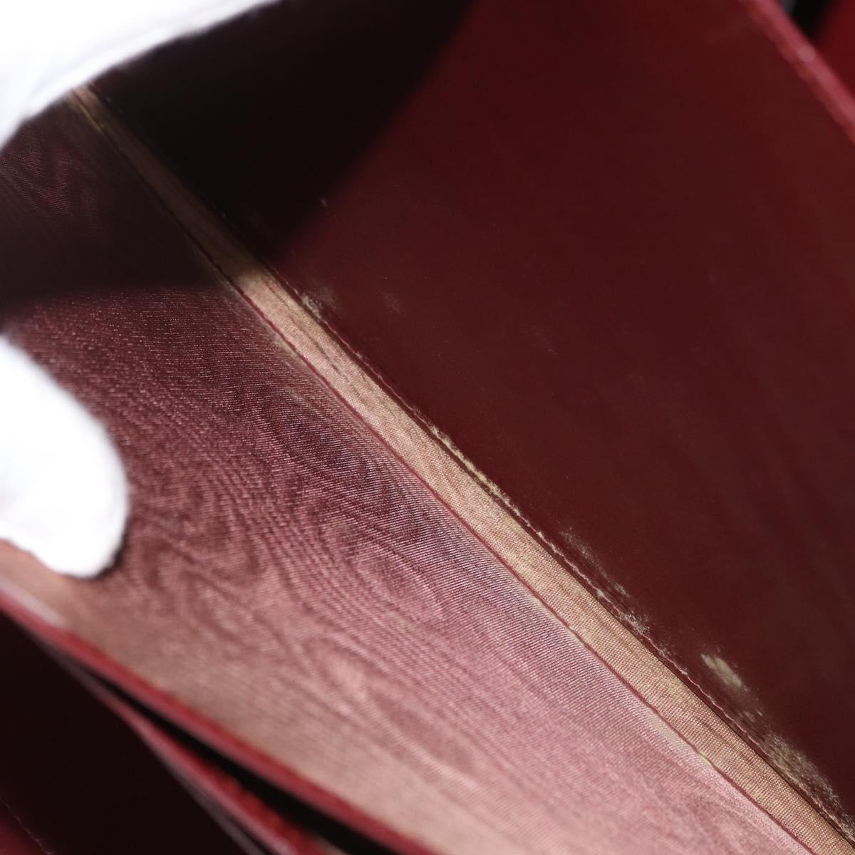 CARTIER Trunk case Must Line Trunk Leather Bordeaux Gold Auth 172317