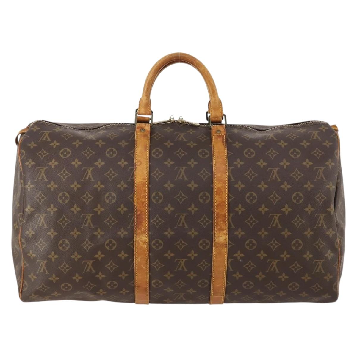 LOUIS VUITTON Monogram Keepall 55 Boston Bag M41424 LV Auth 172324