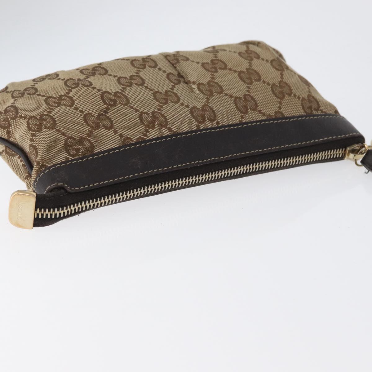 GUCCI GG Canvas Clutch Bag Beige Gold 212203 Auth 172354A