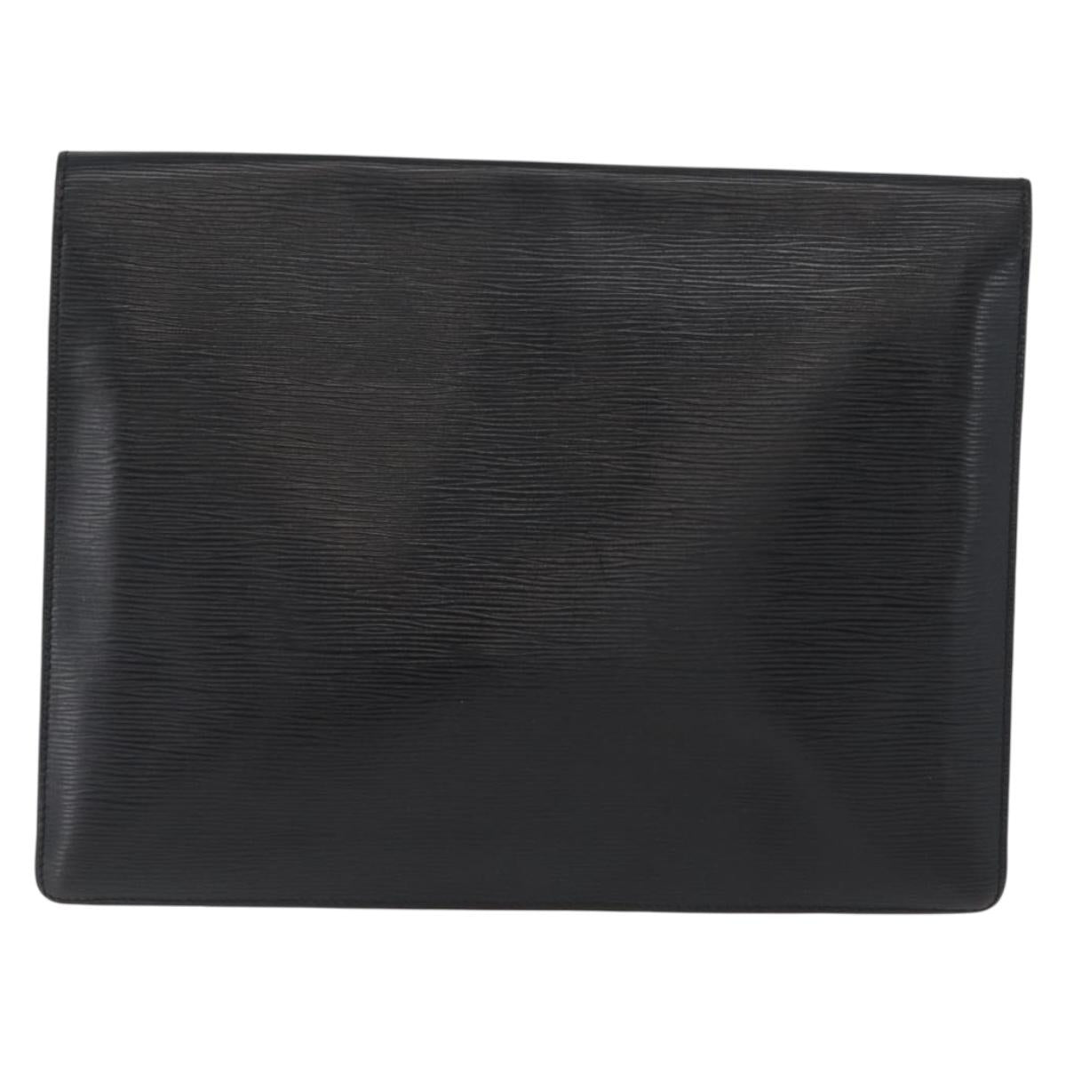 LOUIS VUITTON Epi Porte Documents・Senatur Briefcase Black M54452 Auth 172361