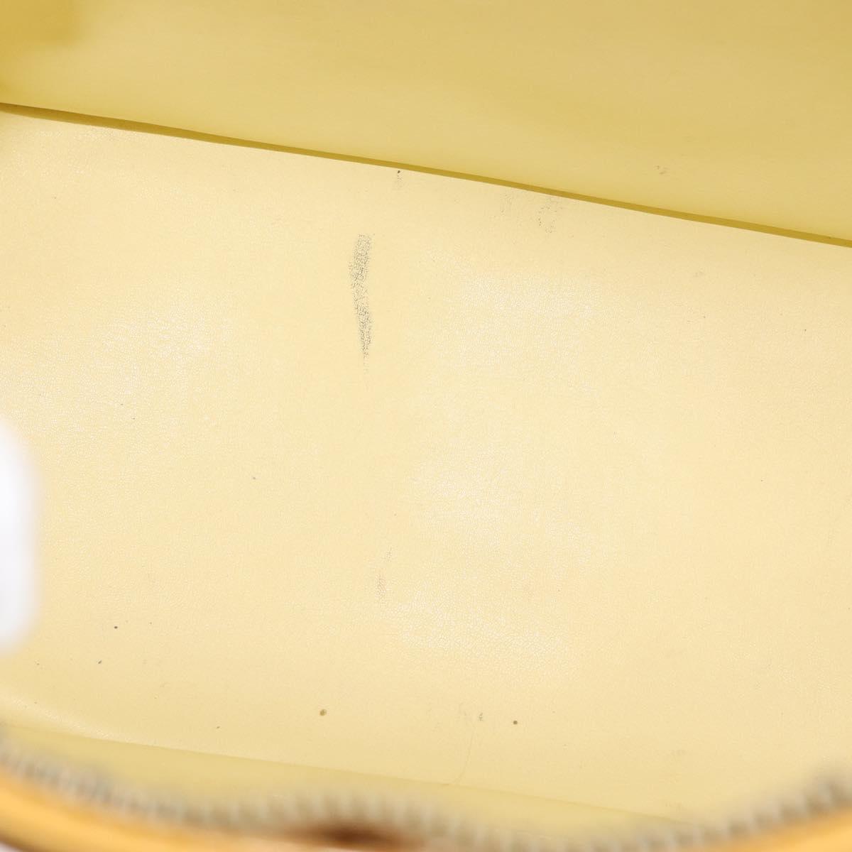 LOUIS VUITTON Monogram Vernis Houston Hand Bag Lime Yellow M91055 LV Auth 172363