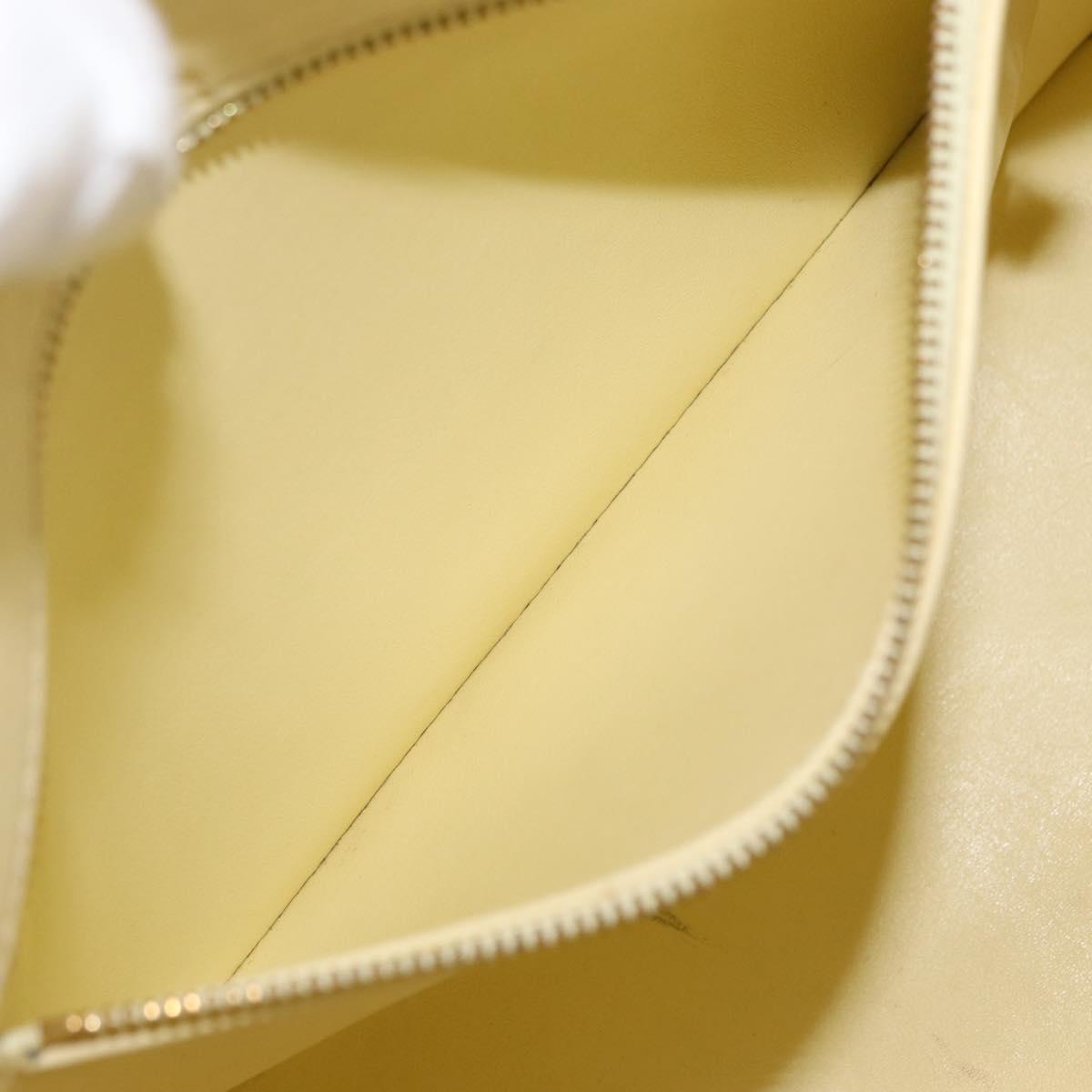 LOUIS VUITTON Monogram Vernis Houston Hand Bag Lime Yellow M91055 LV Auth 172363