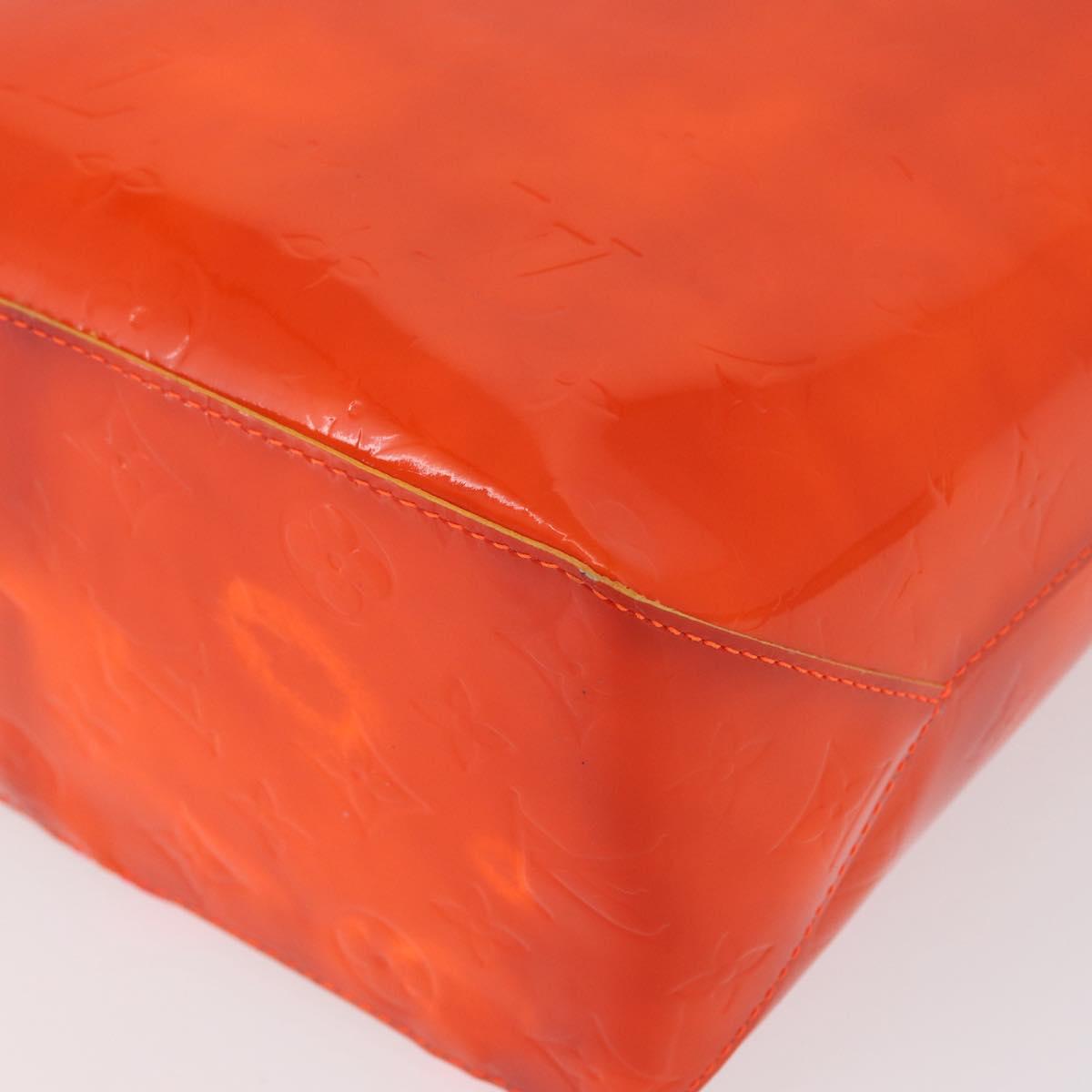 LOUIS VUITTON Monogram Vernis Fluo Reade MM Bag Orange Pink M91902 Auth 172364A