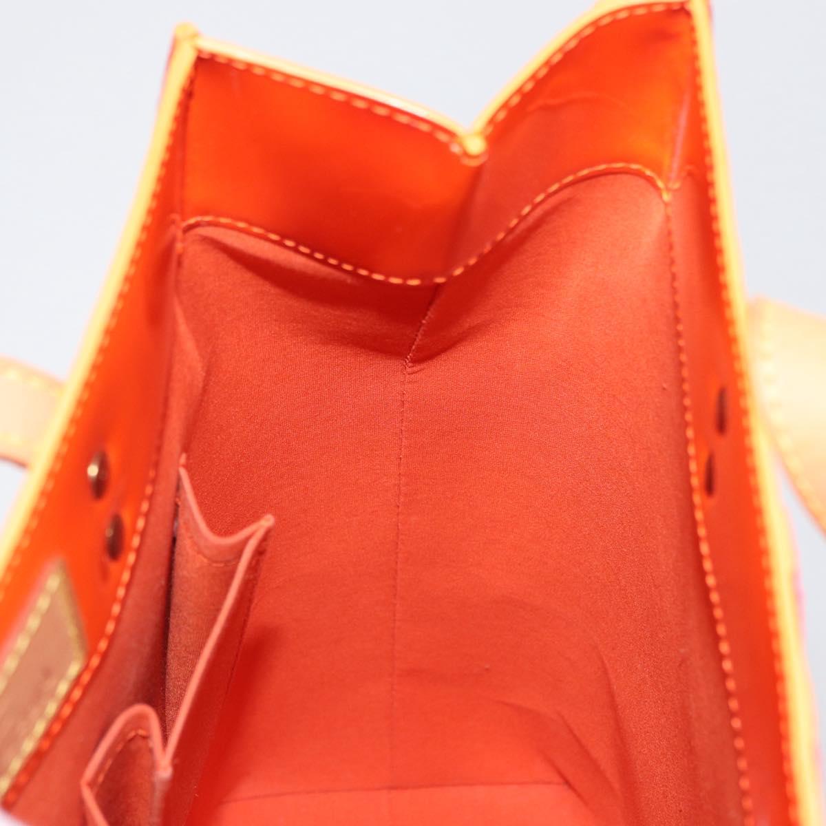 LOUIS VUITTON Monogram Vernis Fluo Reade MM Bag Orange Pink M91902 Auth 172364A