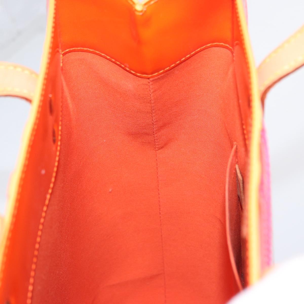 LOUIS VUITTON Monogram Vernis Fluo Reade MM Bag Orange Pink M91902 Auth 172364A