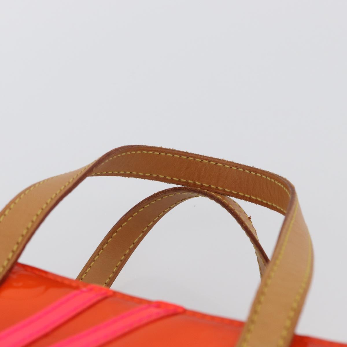 LOUIS VUITTON Monogram Vernis Fluo Reade MM Bag Orange Pink M91902 Auth 172364A
