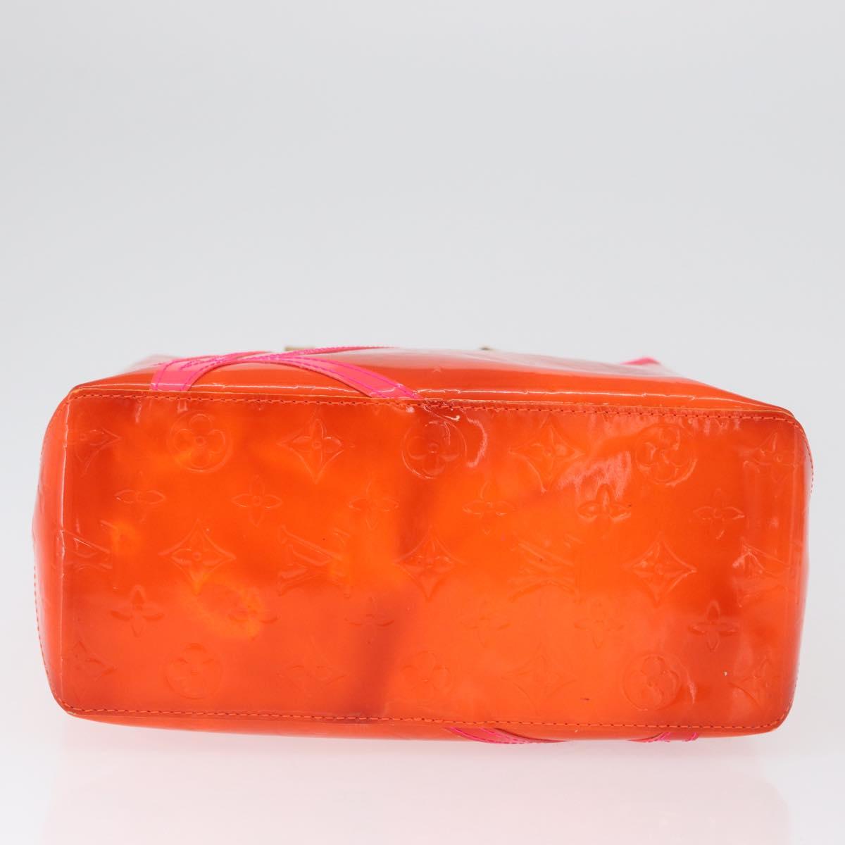 LOUIS VUITTON Monogram Vernis Fluo Reade MM Bag Orange Pink M91902 Auth 172364A