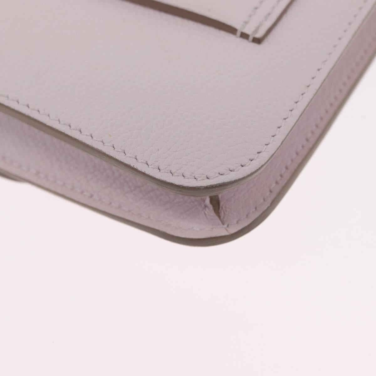 HERMES Constance Slim Wallet Leather Pink Silver Auth 172366SM