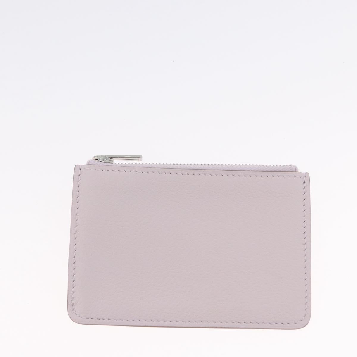 HERMES Constance Slim Wallet Leather Pink Silver Auth 172366SM