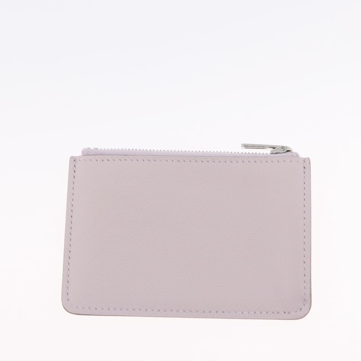 HERMES Constance Slim Wallet Leather Pink Silver Auth 172366SM