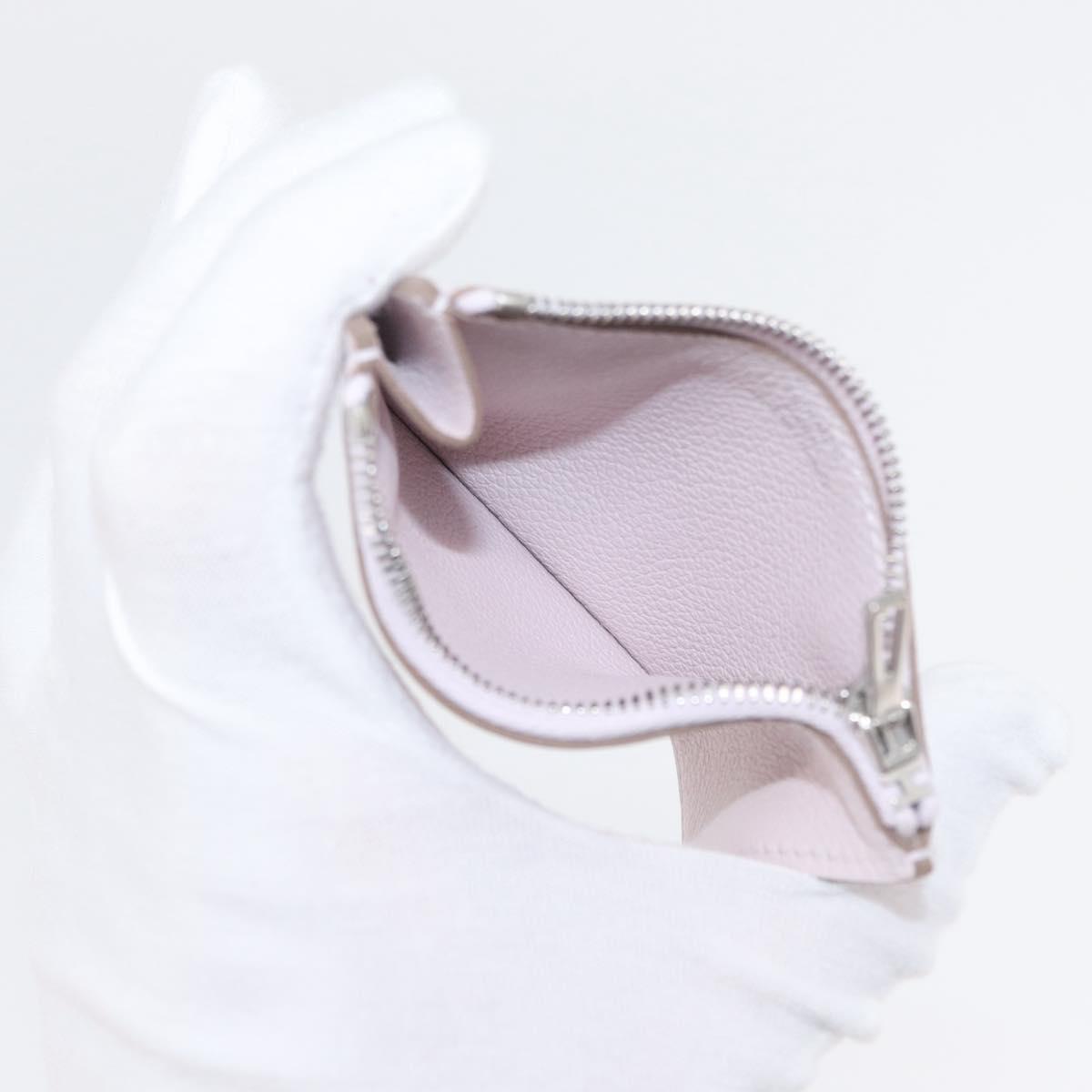 HERMES Constance Slim Wallet Leather Pink Silver Auth 172366SM
