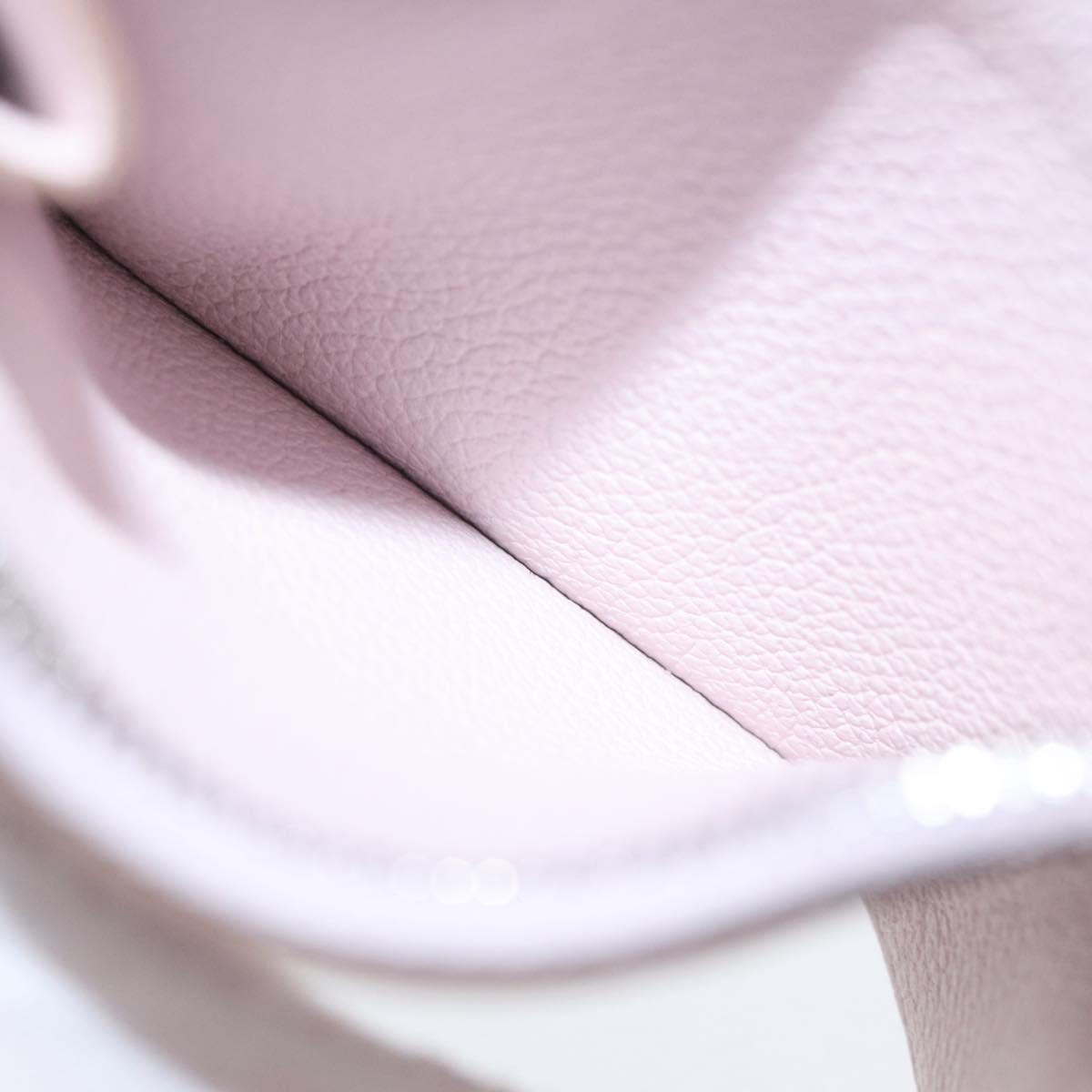 HERMES Constance Slim Wallet Leather Pink Silver Auth 172366SM