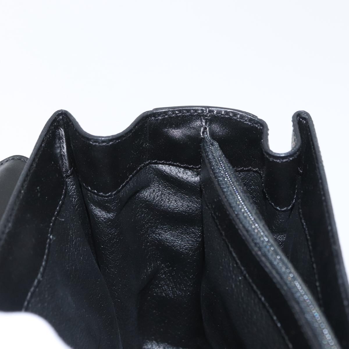 CELINE Circle Macadam Canvas Hand Bag PVC Leather Black Gold Auth 172374