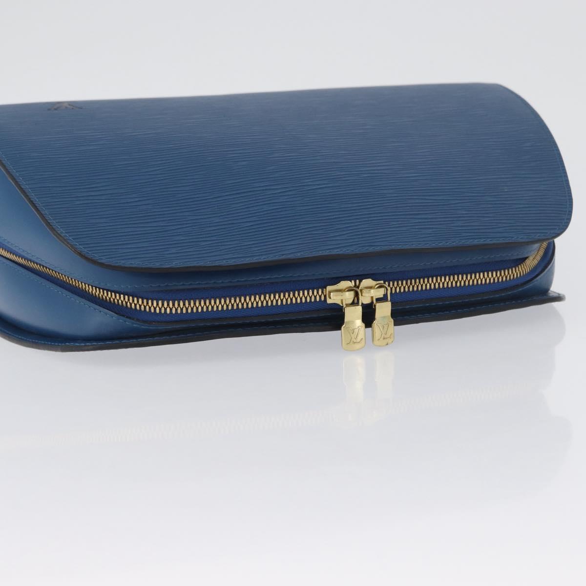 LOUIS VUITTON Epi Dauphine GM Pouch Blue M48435 LV Auth 172381