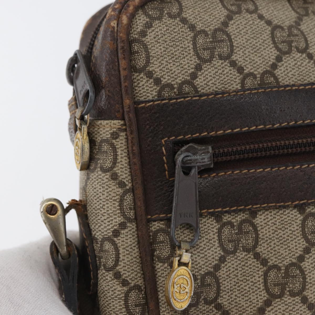 GUCCI GG Supreme Web Sherry Line Shoulder Bag PVC Beige Gold 010 378 Auth 172385