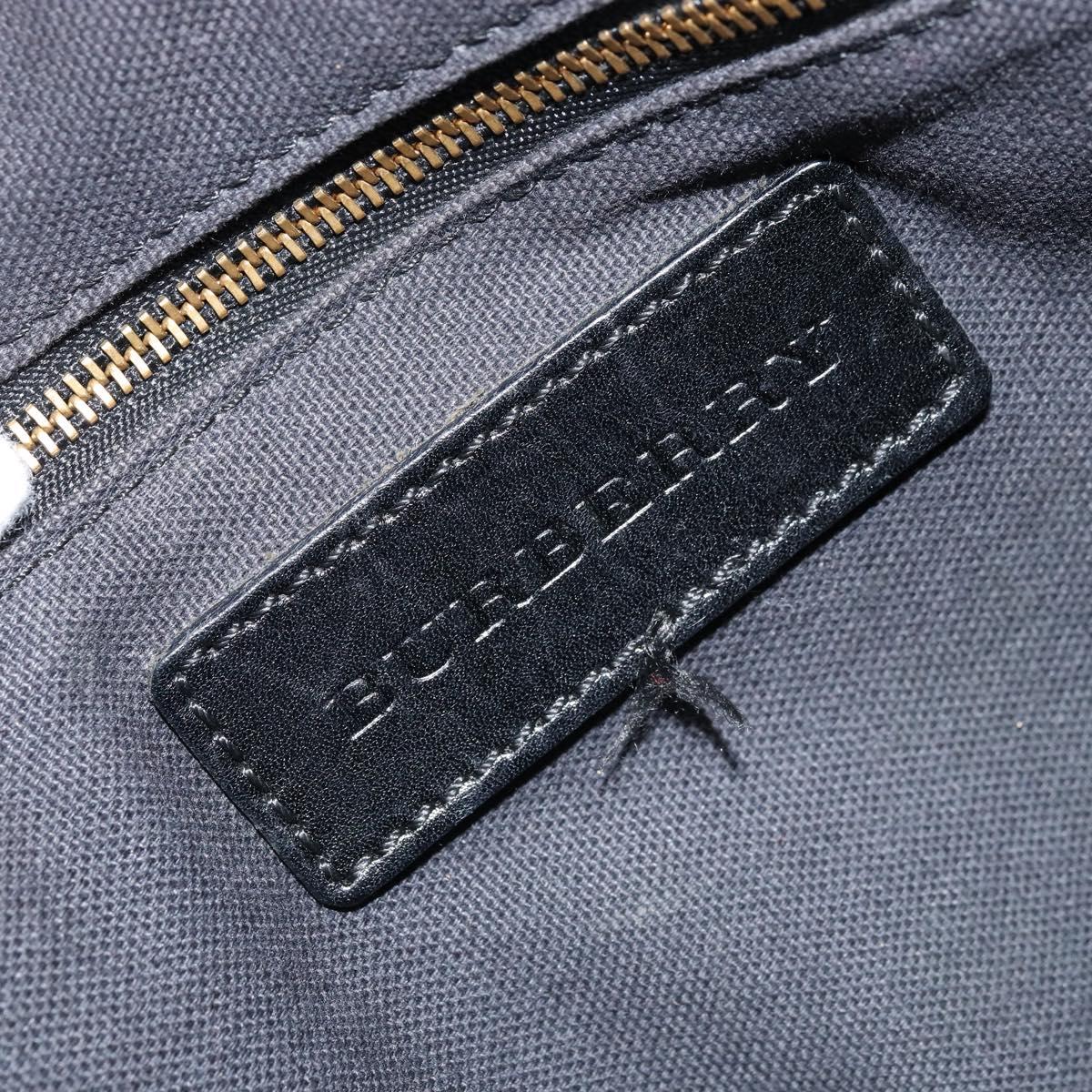 BURBERRY Nova Check Hand Bag Canvas Beige Gold Auth 172387
