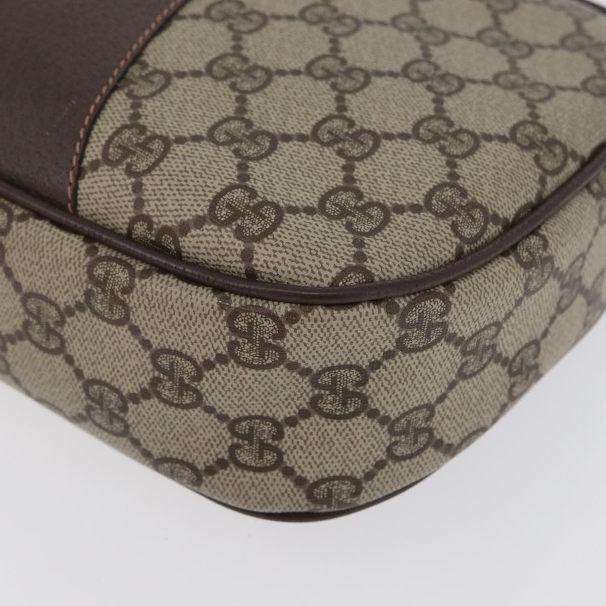 GUCCI GG Supreme Web Sherry Line Bag PVC Beige Gold 156 01 034 Auth 172389