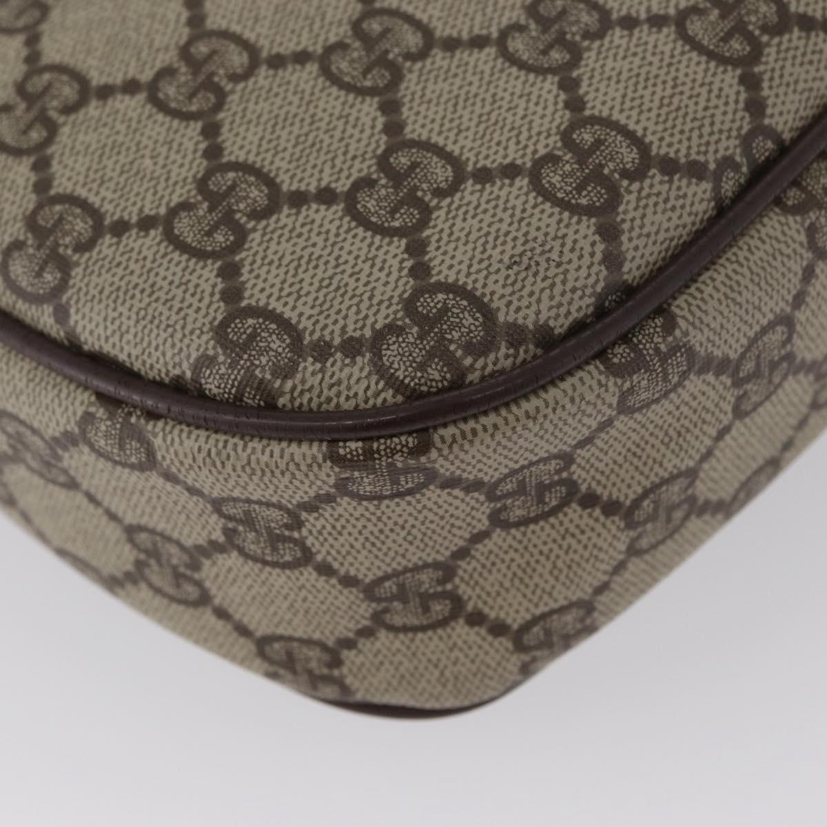GUCCI GG Supreme Web Sherry Line Bag PVC Beige Gold 156 01 034 Auth 172389